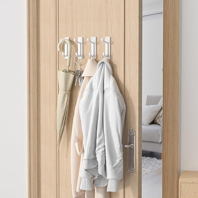 Wall Hooks for Coat and Towel: 13LB Adhesive Door Hanger Stick on - Image 6