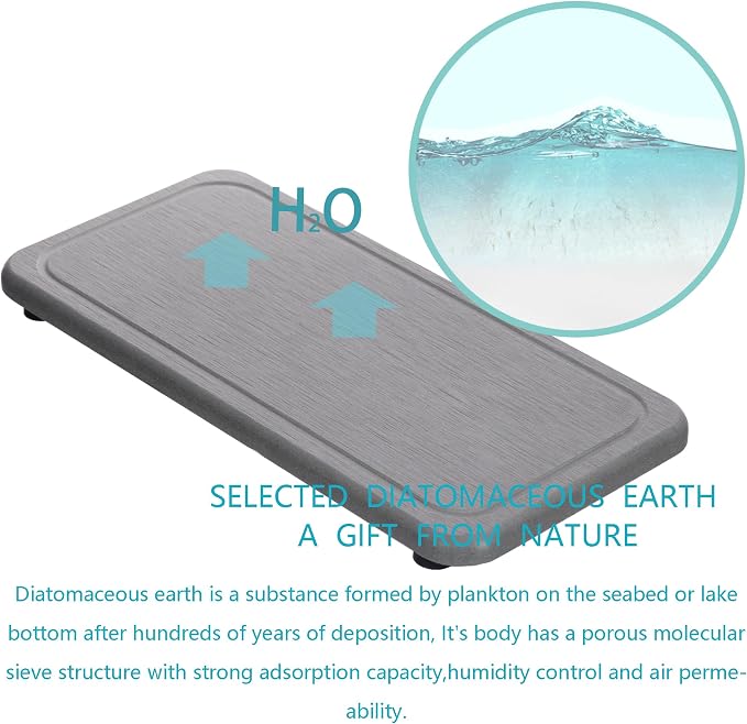 2 Pcs Water Absorbing Stone Trays, Kitchen/Bathroom Sink Soap Dish, Diatomite - Image 5