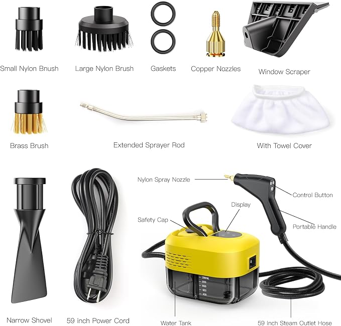 Steam Cleaner for Home＆Kitchen, 212°F High Temperature, 1200ML Tank, Portable - Image 6