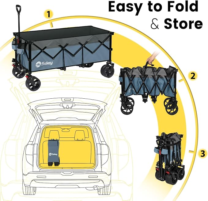 Sekey 48''L Collapsible Foldable Extended Wagon - Image 6
