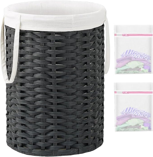 Laundry Hamper Laundry Basket Round 19.0 Gal Handwoven Rattan Laundry Basket by SETVSON