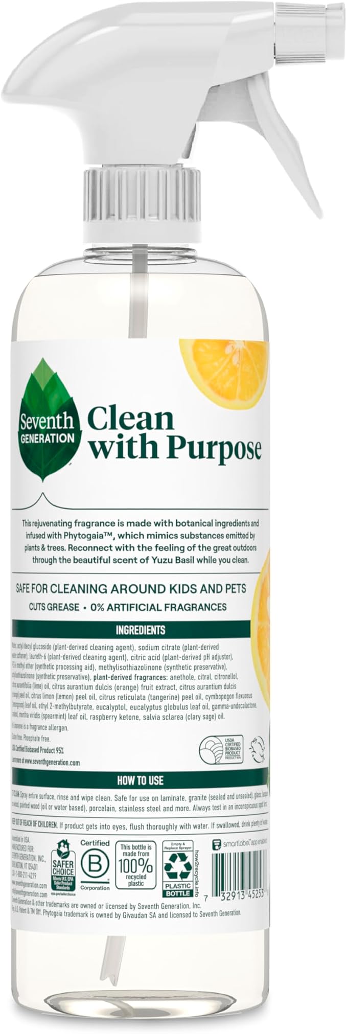 Seventh Generation All Purpose Cleaner Rejuvenating Yuzu Basil, 23 fl oz - Image 2