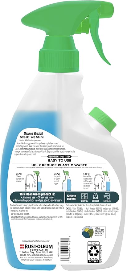 Mean Green Refillable Ultra Powered CONCENTRATE Glass Cleaner, 14.3 Ounce - Image 2