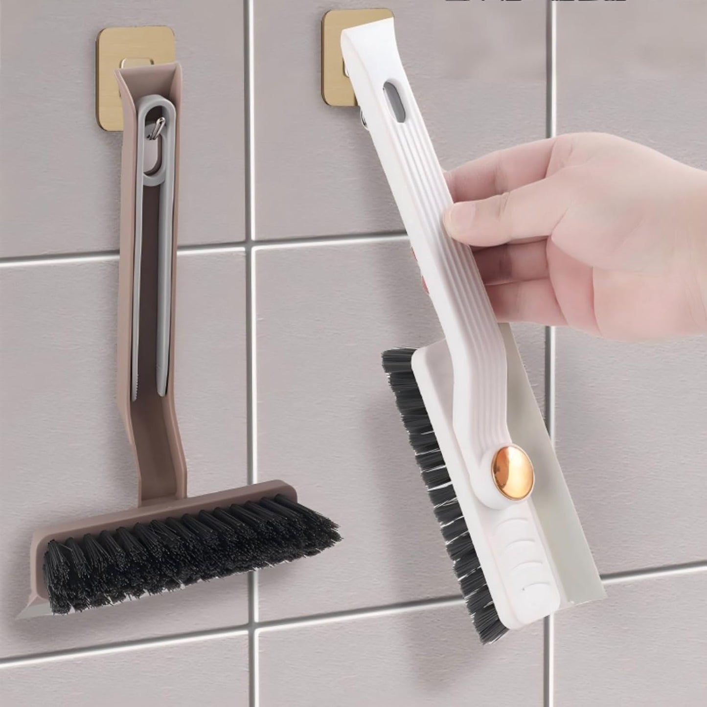 1pc Multifunctional Rotating Gap Brush, Four in One Bathroom Floor Brush, Ceramic Tile Without Dead Corners, Cleaning Floor Brush, Rotating Scraper Brush, Household Cleaning Tool(White)
