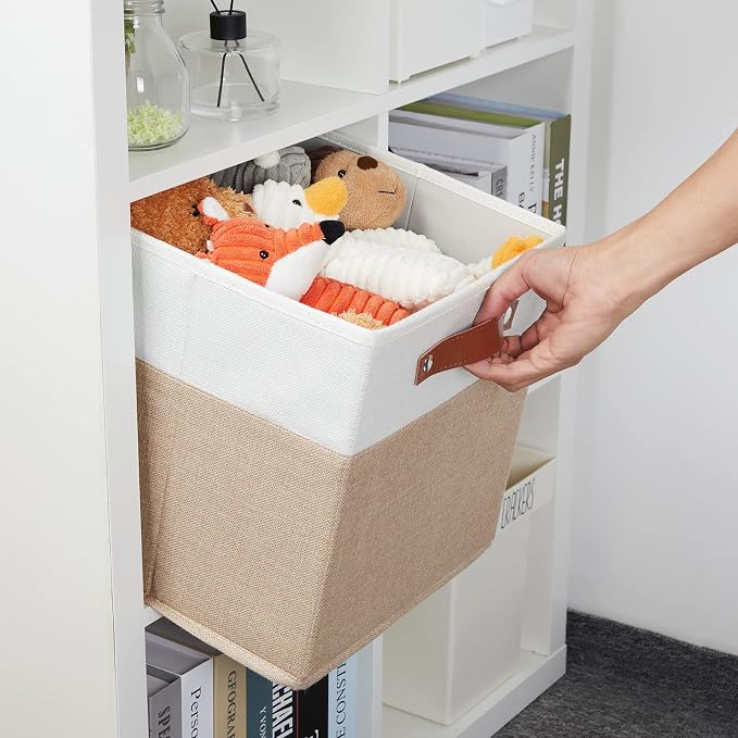 DULLEMELO Cube Storage Bins, Collapsible foldable Linen Canvas Closet Storage - Image 6
