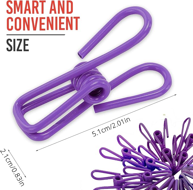 30 Pack Purple Chip Bag Clips for Food - Image 2