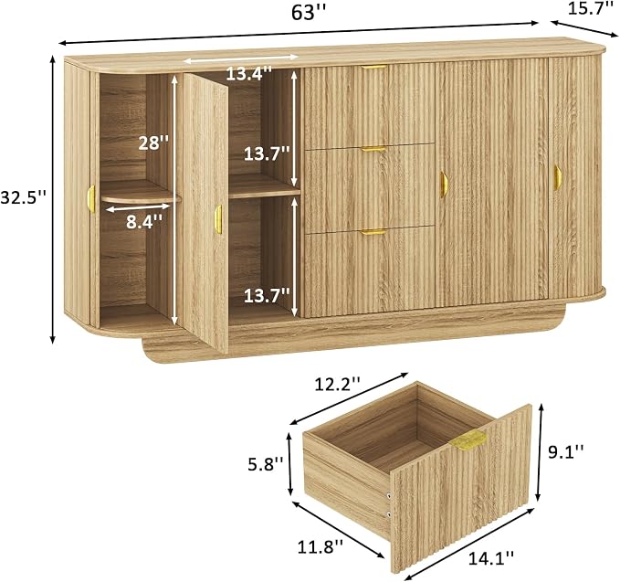 63" Tambour Dresser for Bedroom - Image 2