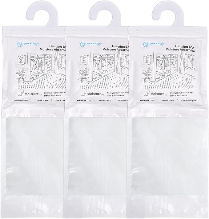500 Gram Moisture Absorber Hanging Bags 3 Pack by Wisesorb