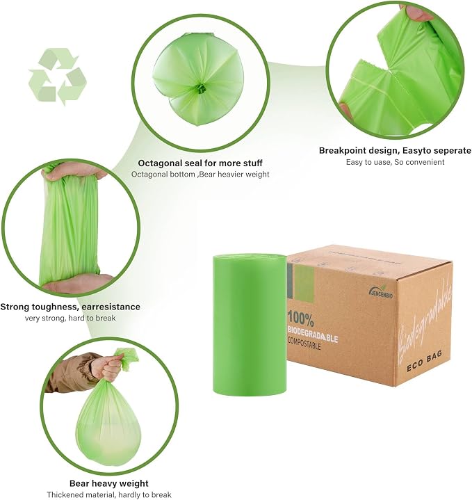 Compost Bags, 13 Gallon, Extra Thick 1.1 Mils, Compostable Food scrap waste bags - Image 3