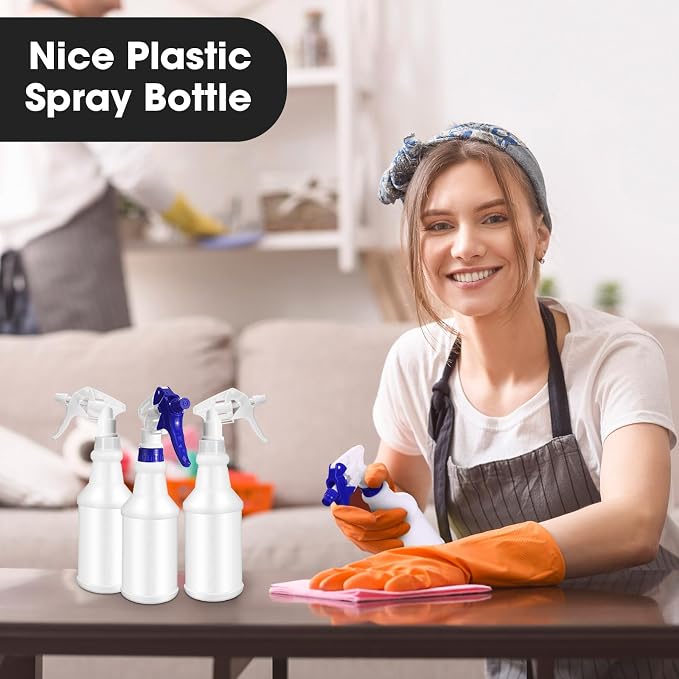 Eccliy 12 Pcs 16 Oz Plastic Spray Bottle, Adjustable Empty Reusable Sprayer - Image 7