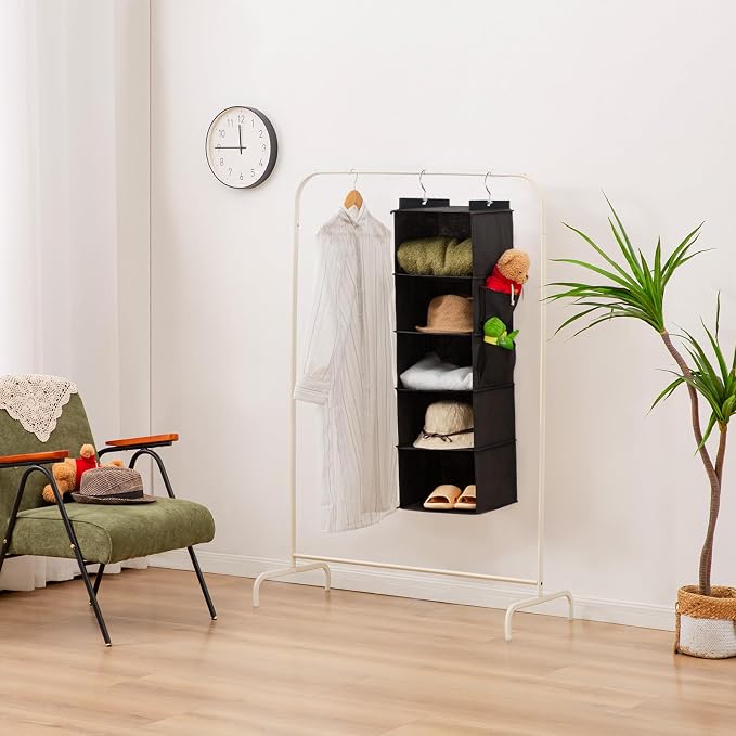 YOUDENOVA Hanging Closet Organizer, 5-Shelf Closet Hanging Storage Shelves - Image 6