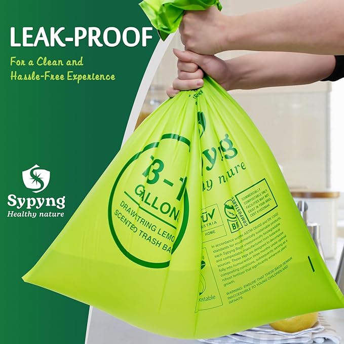 13-17 Gallon Compostable Trash Bags Heavy-Duty & Durable, 1.1 Mil Thick | 100% - Image 6