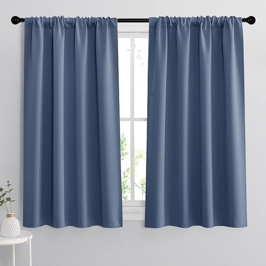 RYB HOME Short Kitchen Curtains, Room Darkening Drapes Thermal Insulated Small by RYBHOME