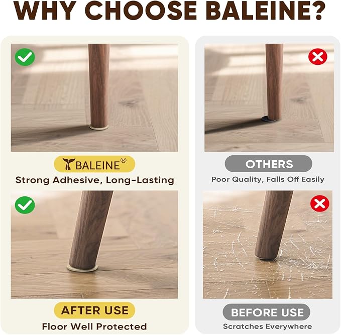 BALEINE 141PCS Felt Furniture Pads, Scratch-Reducing Floor Protectors - Image 3