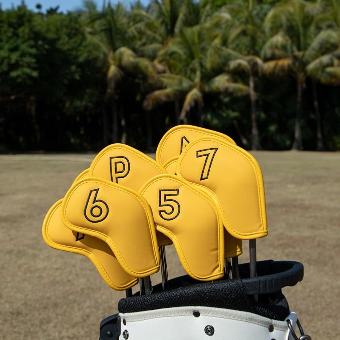 Montela Golf Iron Covers, Golf Iron Head Covers Leather Golf Iron Covers Set - Image 3