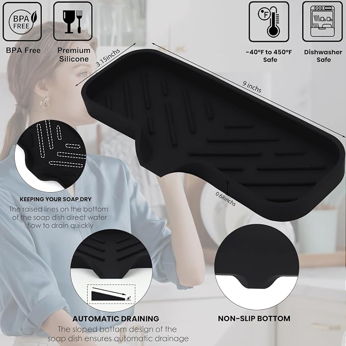 Silicone Bathroom Soap Dishes, Sponge Holder - Image 2
