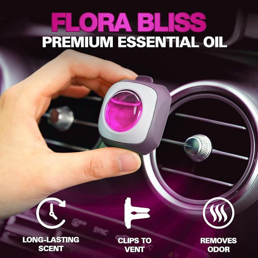 Air Jungles Flora Bliss Scent Car Air Freshener Clip, 6 Vent Clips, 4ml Each - Image 2