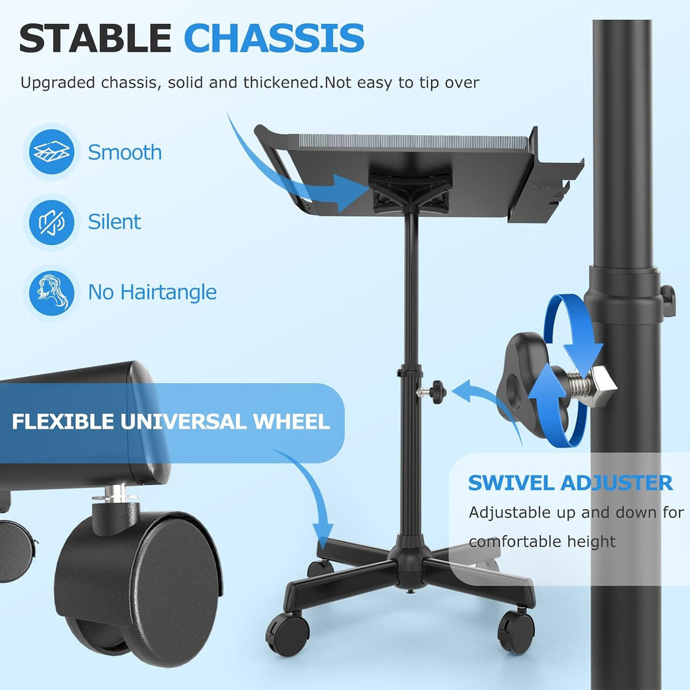Hairstylist Tray on Wheels, Rolling Salon Tray with Holder and Hair Separator...