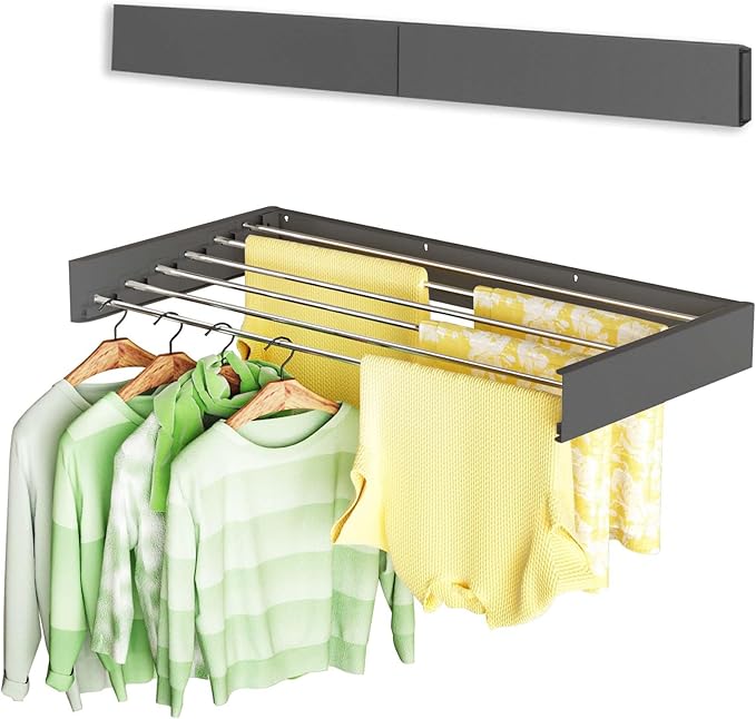 Wall Mounted Clothes Drying Rack 40", Foldable Wall Mount Laundry Rack Folding by DiscovertheEleganceofAir-drying