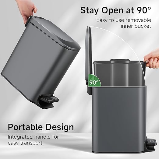 TIPGO Slim Bathroom Trash Can - Image 2
