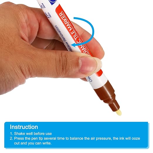 PATIKIL Grout Pen, 4 Pack Brown Tile Marker Waterproof Grout Sealer Pen Tile - Image 5