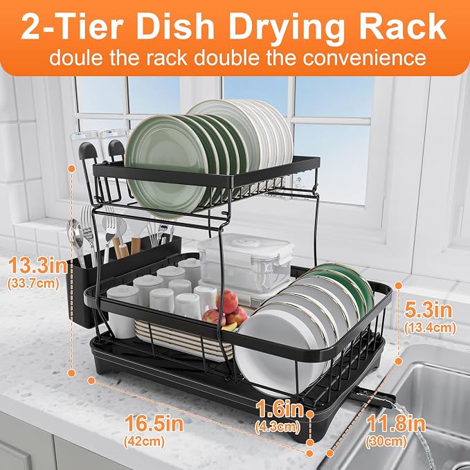 Dish Drying Rack Two-Tier Drying Rack - Image 7