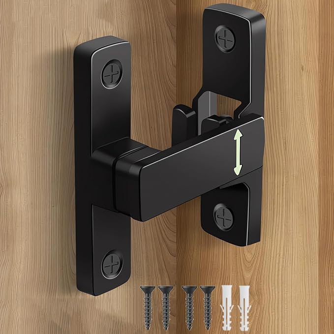 90/180 Degree Barn Door Lock, Small Flip Gate Latches Protect Privacy Sliding by WAYDA