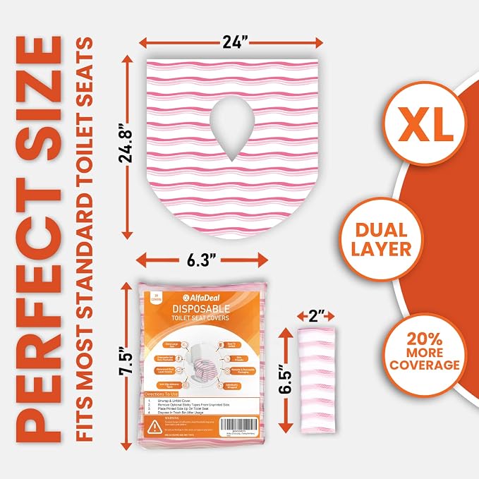 20 Extra Large Toilet Seat Covers Disposable - Image 5