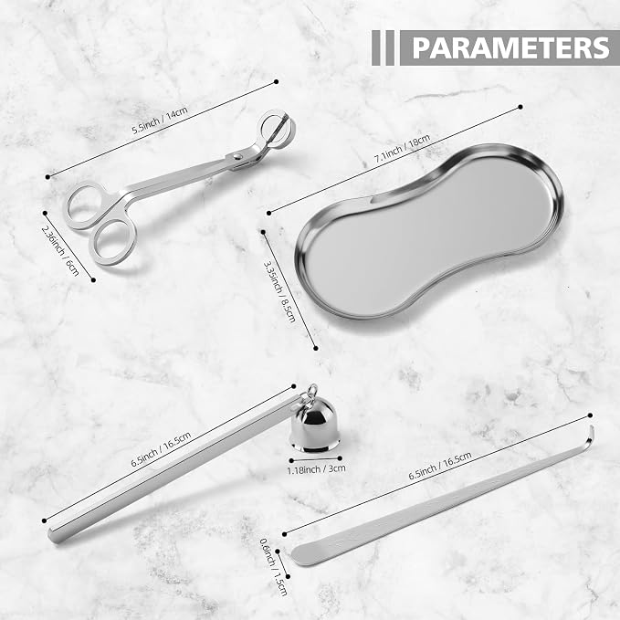 PATOISE 4 in 1 Candle Accessory Set, Candle Wick Trimmer Cutter, Candle Snuffer - Image 6