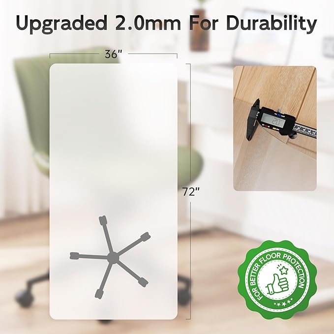 Office Chair Mat for Hardwood Floor, Easy Glide, Protects Hard Surfaces from - Image 4