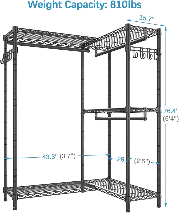 VIPEK L4 Garment Rack L Shaped Clothes Rack