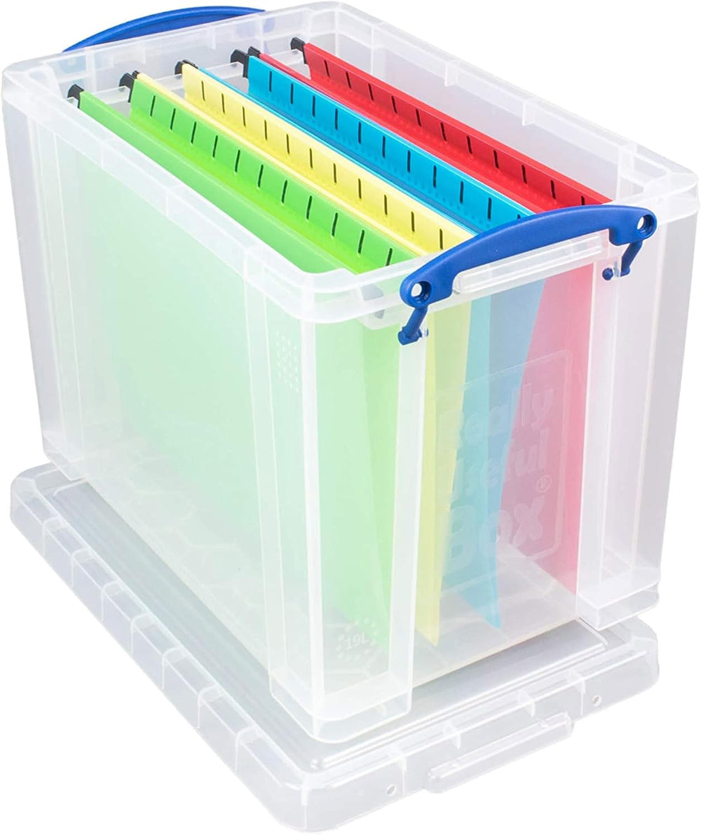 Really Useful Box 19 Liter Plastic Stackable Storage Container w/Snap Lid &am...