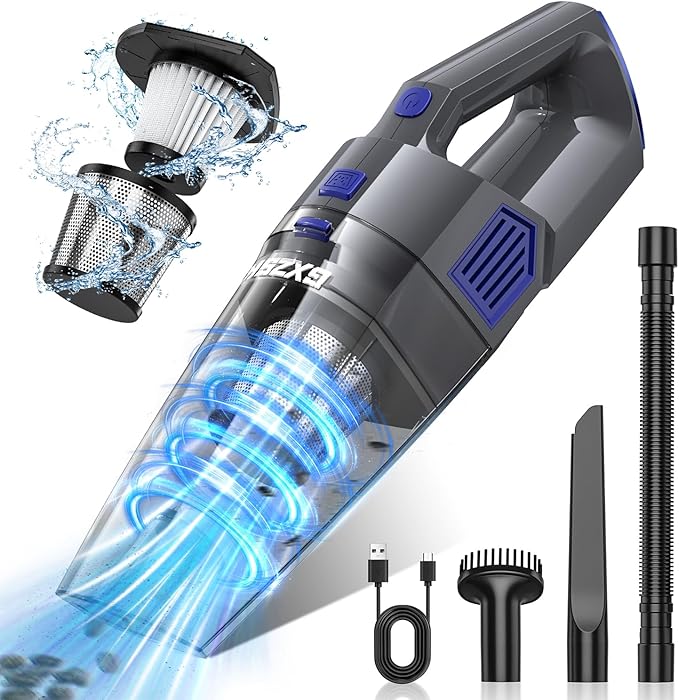 Handheld Vacuum Cordless, 15000PA Strong Suction Hand Held Car Vacuum Cleaner by GXZSK