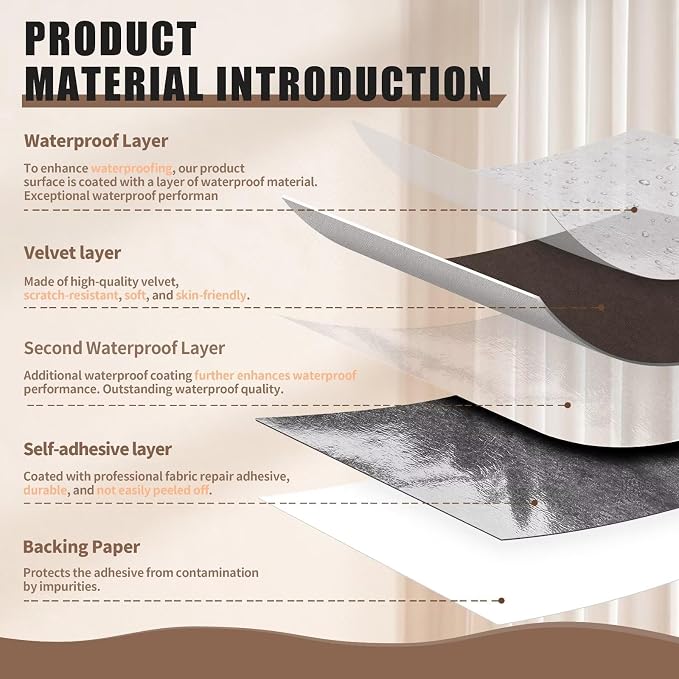 Azobur Couch Patches, Extra-Large Durable Fabric Tape, Waterproof, Self-Adhesive - Image 2