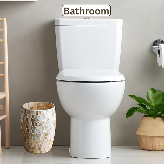 Escenzy Natural Shell Bathroom Trash Can Mosaic Glass 5L | Decorative Small - Image 7