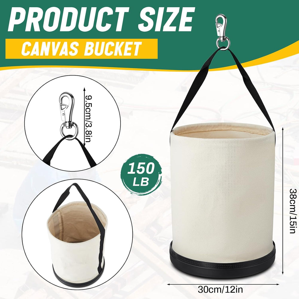 Lineman Canvas Bucket Tool Bag, 15" x 12