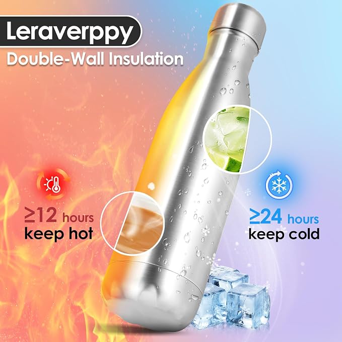 17oz Cola-Bottle Shaped Stainless Steel Leak-proof Water Bottle, Double Wall - Image 3