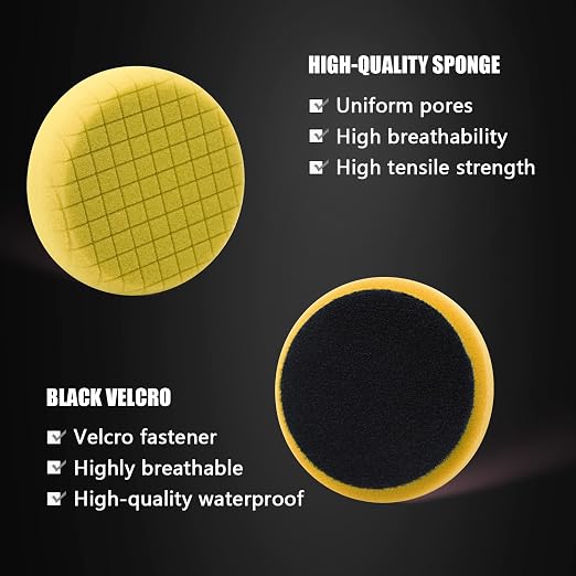 Yellow Medium Cut Pad, Buffing Polishing Pads, SPTA 1Pc 3.5 Inch Face - Image 3