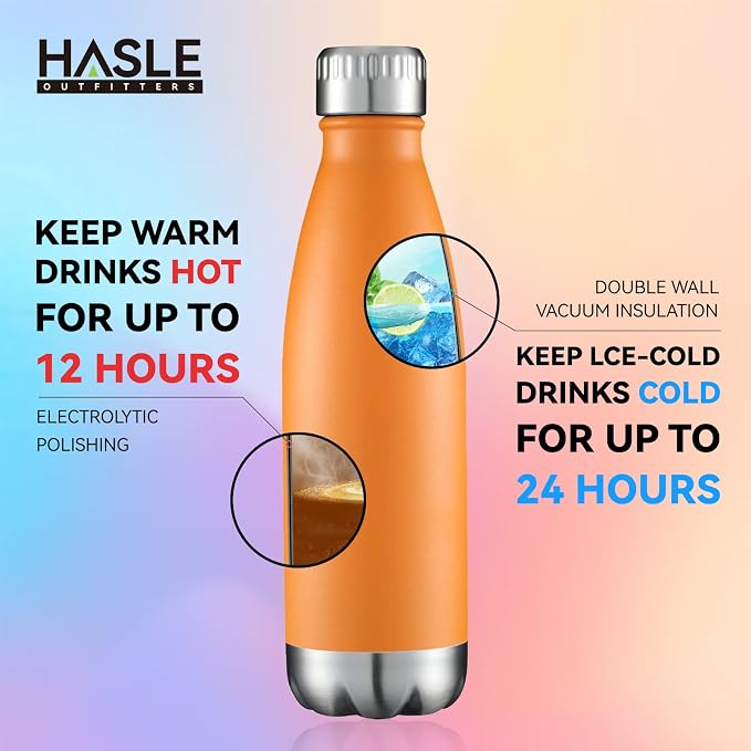 HASLE OUTFITTERS 17oz Stainless Steel Water Bottles Bulk, Vacuum Insulated - Image 4
