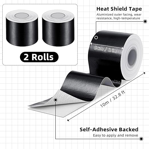 Zonon 2 Rolls Aluminum Foil Tape Heat Shield Tape Barrier Adhesive Reflective - Image 3