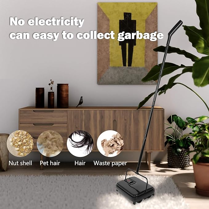 Eyliden Carpet Sweeper, Mini Size Lightweight Hand Push - Image 6