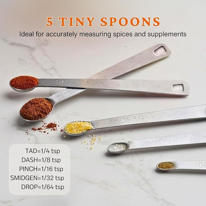 11PCS Measuring Spoons Set Stainless 1 tbsp, 1/2 tbsp, and 1-1/16tsp Steel - Image 3