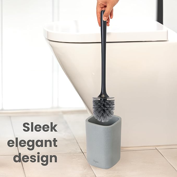 Vigar Zense Toilet Brush and Holder Set, Toilet Bowl Brush - Image 4