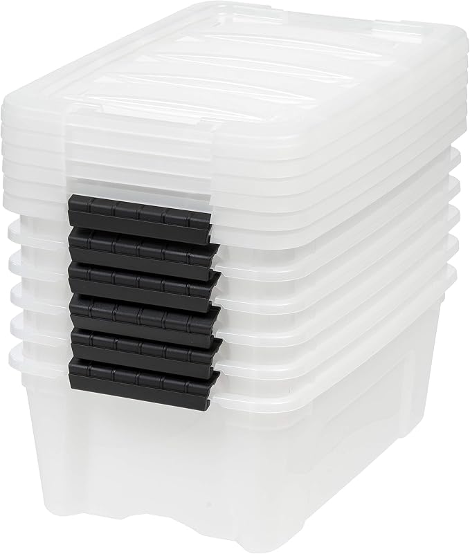 IRIS USA 13 Qt Stackable Plastic Storage Bins - Image 10