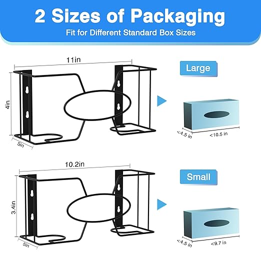 Glove Box Holder for Wall Mount, 2 Pack Disposable Glove Dispenser, Metal Box - Image 6