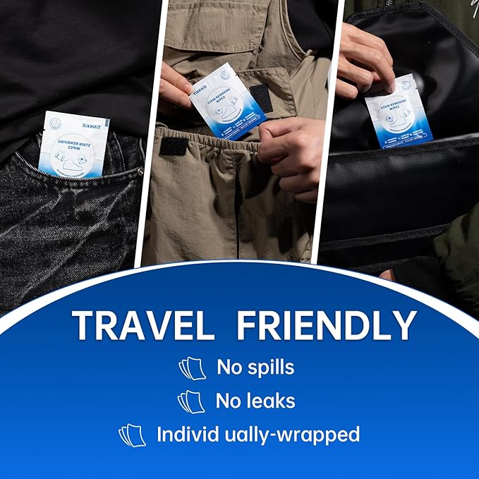 50-Pack Stain Remover Wipes, Portable Clothing Stain Remover Wipes, Instant - Image 5