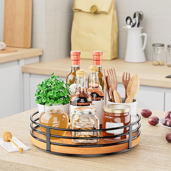Wood Lazy Susan Turntable Organizer - Image 5
