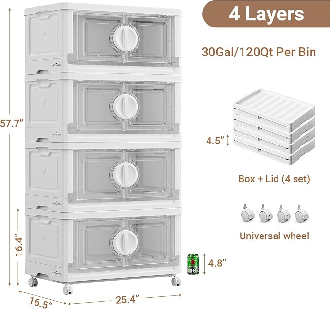 BROVIEW 480Qt Lockable Stackable Storage Bins - Image 2