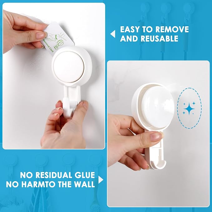 LUXEAR Suction Hooks Powerful Suction Cup Hooks Vacuum Suction Holder Heavy - Image 3