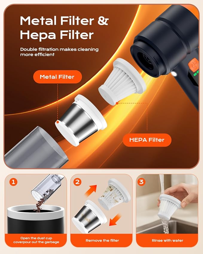Car Vacuum Portable Cordless, Handheld Vacuum Cordless - Image 7